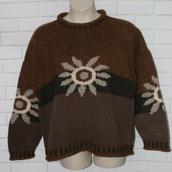 caravan Sweaters - Vintage CARAVAN One Size Brown Thick Heavy Wool